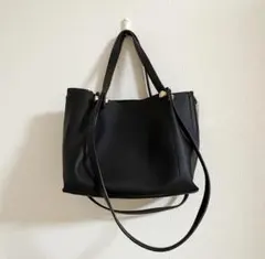 THE SHOP TK トートバッグ ショルダー ブラック 合皮 肩掛け 美品