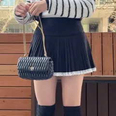 プリーツレースミニスカートインパン付き (Sサイズ)