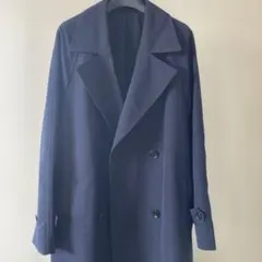 GU ネイビー ダブルブレスト オーバーサイズトレンチコート