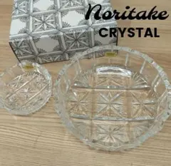 Noritake ノリタケ クリスタルガラスカット ボウル 大小２個セット