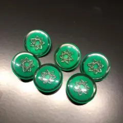 透明✖️緑✖️シルバー　レア　レトロ　ボタン