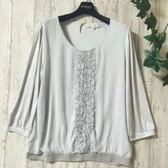 美品✨組曲 フリルブラウス 七分袖 上品 通勤 きれいめ 6