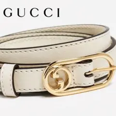 新品✨️GUCCI アイボリー GGバックル ベルト ゴールド