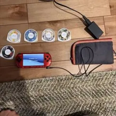 SONY PSP 3000 レッド 本体 メモリースティック・充電器・UMD付き