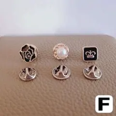 ピンバッジ ピンズ ブローチ フラワー ゴールド 3個セット F