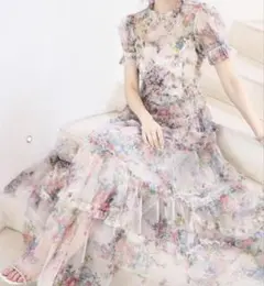 代官山Wild Lily フラワーエレガントワンピース