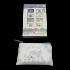 キキララ50周年記念　トレーディングフラットポーチ❣️リトルツインスターズ⑥