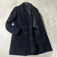 ポロラルフローレン チェスターコート ロング シングル ブラックウォッチチェック