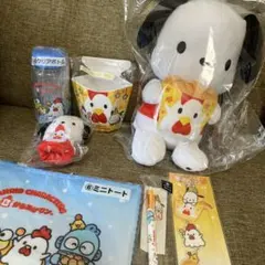 新品★サンリオくじ　からあげクンコラボ第3弾　ポチャッコ　７点セット　ぬいぐるみ