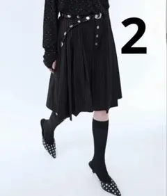 seyto ラメストライププリーツパンツ サイズ2 - メルカリ