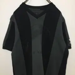 adidas アディダス 半袖 Tシャツ ビッグ プリントロゴ ストライプ 古着