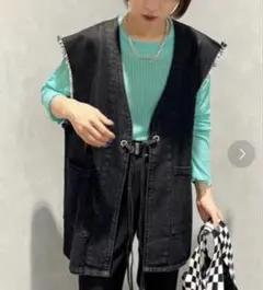 apres jour mignon デニム ベスト オーバーサイズ