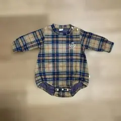 cottoli チェック柄 ロンパース イエロー　70cm