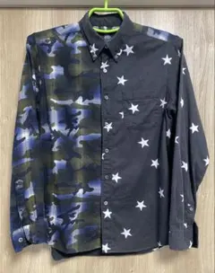 【古着／Lサイズ】SOPHNET. スター× チェック × カモ柄 ネルシャツのサムネイル