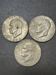 アメリカ建国200周年記念】ケネディ ハーフダラー 50セント硬貨 3枚