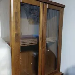 IKEA イケア ガラス扉 スリム キャビネット パイン材 幅50cm Used 