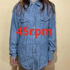 45RPM　プルオーバーシャツ　インディゴ　デニムシャツ　シャンブレーシャツ 45R / シャンブレー デニム シャツ インディゴ トップス フェード M