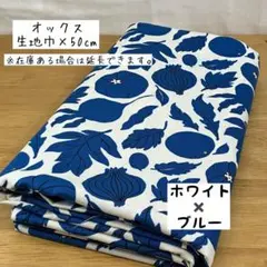 《オックス》 ベジタブル×葉っぱ ホワイト×ブルー 食べ物 野菜