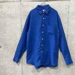 UNIQLO ユニクロ　プレミアムリネンシャツ Mサイズ　長袖　麻100%