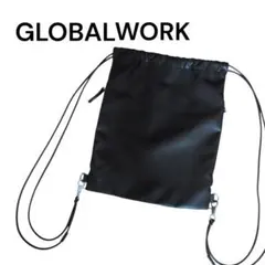 GLOBALWORK 巾着型バックパック ブラックのサムネイル