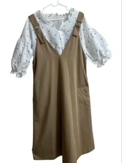 ❤️コーデ販売❤️ジャンスカ❤️ドット❤️パフスリーブ❤️