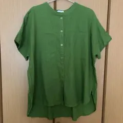 アーバンリサーチ リネン グリーン 半袖シャツ ブラウス