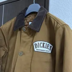 【美品】DICKIES ブラウンジャケット コーデュロイ襟　カバーオール