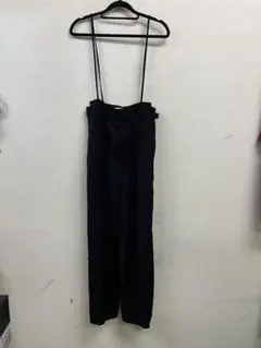 スナイデル サスペンダー ハイウエスト ワイドパンツ　黒のサムネイル