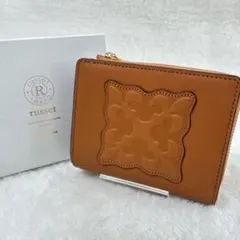 【未使用級】russet ラシット　レザーモチーフハーフウォレット　折り財布のサムネイル