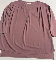 earth music&ecology Vネックブラウス ピンク 七分袖