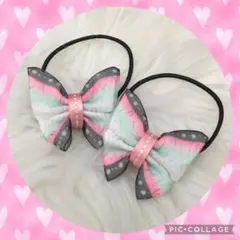 2個セット♡オーガンジー　和柄　蝶々柄　古典柄　リボン　ヘアゴム