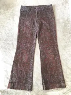 パンツ 柄 個性的 ストレート フレア
