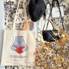 イギリスのbookstartエコバッグ ユーロ古着 ヴィンテージ クマ 両面