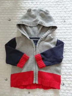 babyGap フード付き　ニット　パーカー 60cm　くまさん　耳つき