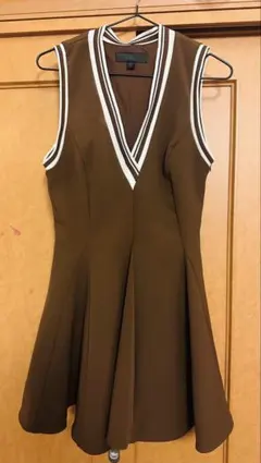 ZARA ブラウン ノースリーブ ミニワンピース