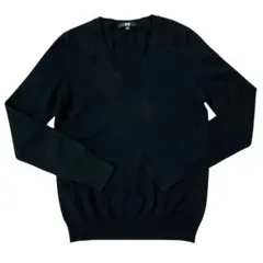 ユニクロ　カシミヤVネックセーター　黒　ブラック　S