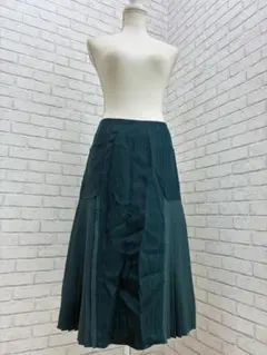 (L03198)セオリーリュクス プリーツ セミフレア スカート 切り替え 36