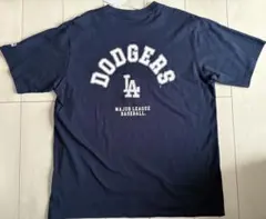 新品　4 Lサイズ　MLB ドジャース　半袖Tシャツ バックロゴ　ネイビー