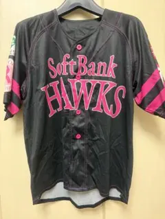 【SoftBankHAWKSピンクリボンユニフォームSサイズ限定ブラック×ピンク