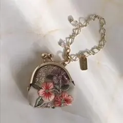 インド刺繍リボンの豆がま口