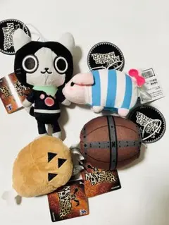 モンスターハンター デフォルメminiぬいぐるみ4点　メラルー　プーギー　樽 肉
