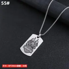 ドッグタグ アメカジ 黒 ネックレス バイカー メンズ シルバー ミリタリーのサムネイル