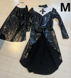 ハロウィン　コスプレ　シスター　サイズM エナメル　ブラック　2点セット