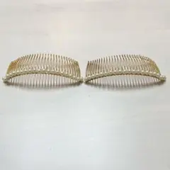 パール風飾り付ヘアアクセサリー(ヘアコーム)【長さ11.5㎝】
