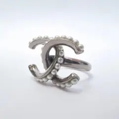 シャネル ココマーク リング 指輪 10号 フェイクパール シルバー 未使用品