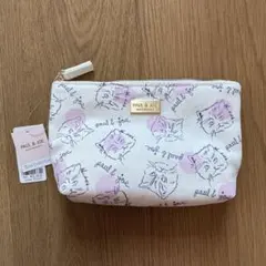 【未使用品】ポール&ジョー 猫柄 ポーチ ホワイト×ピンク