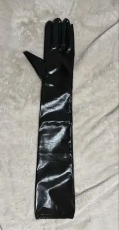 ブラック レザー ロンググローブ