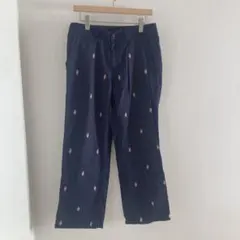 BEAMS 刺繍入りネイビー チノパン M