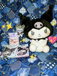 ♡美品♡マイメロディ♡クロミ♡ペタンと♡お座りベーシックBIGぬいぐるみ＆グッズ