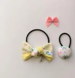 バイカラー.リボンヘアゴム